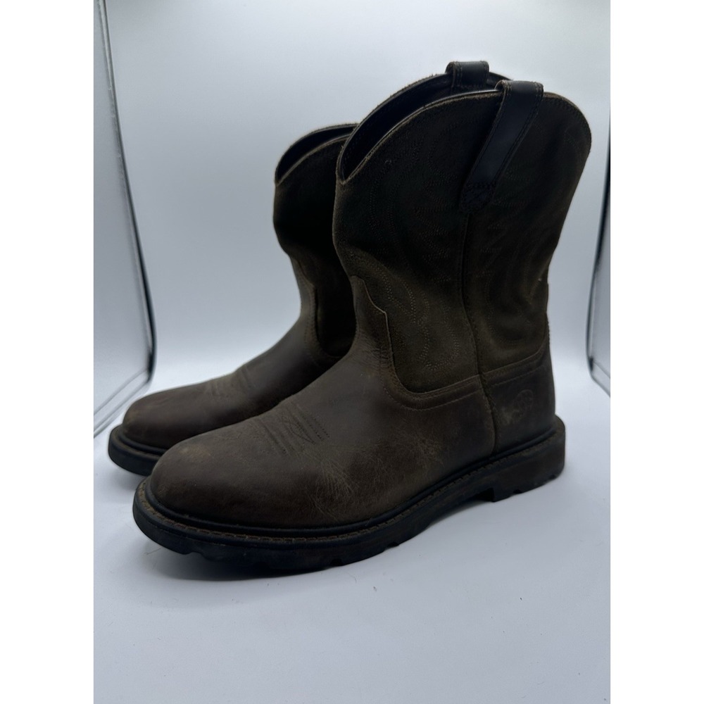 Ariat Workhog Mens 10 EE Work Boots Brown Leather Composite Toe EH Western 10014